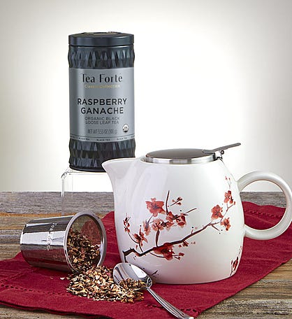 Tea Forte® Cherry Blossom Teapot & Tea
